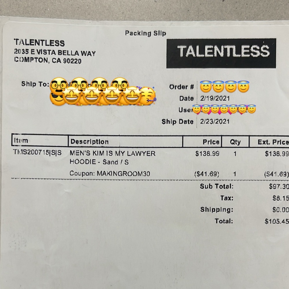 Talentless “Kim Is My Lawyer” Hoodie Beige View 2
